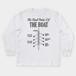 Anatomy of a Boat - T-Shirt, Shirt and Gift for Rowers Kids Long Sleeve T-Shirt